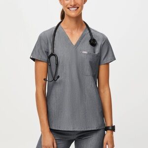 Figs Women's Gray (Graphite) V-Neck Scrub Top